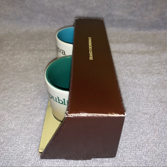 Starbucks Ostrava Czech Republic Set of 2 Demitasse Ceramic 3 oz Mugs NEW RARE - Picture 8 of 10